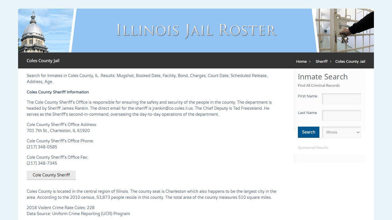 Coles County Jail | Jail Roster Search
